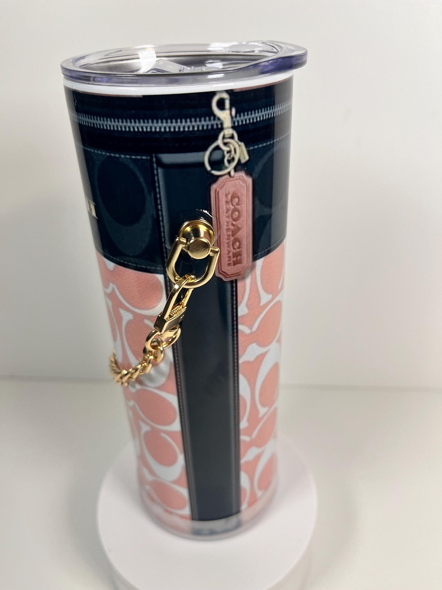 Handbag Tumbler: Stainless Steel, Double-Walled with Straw