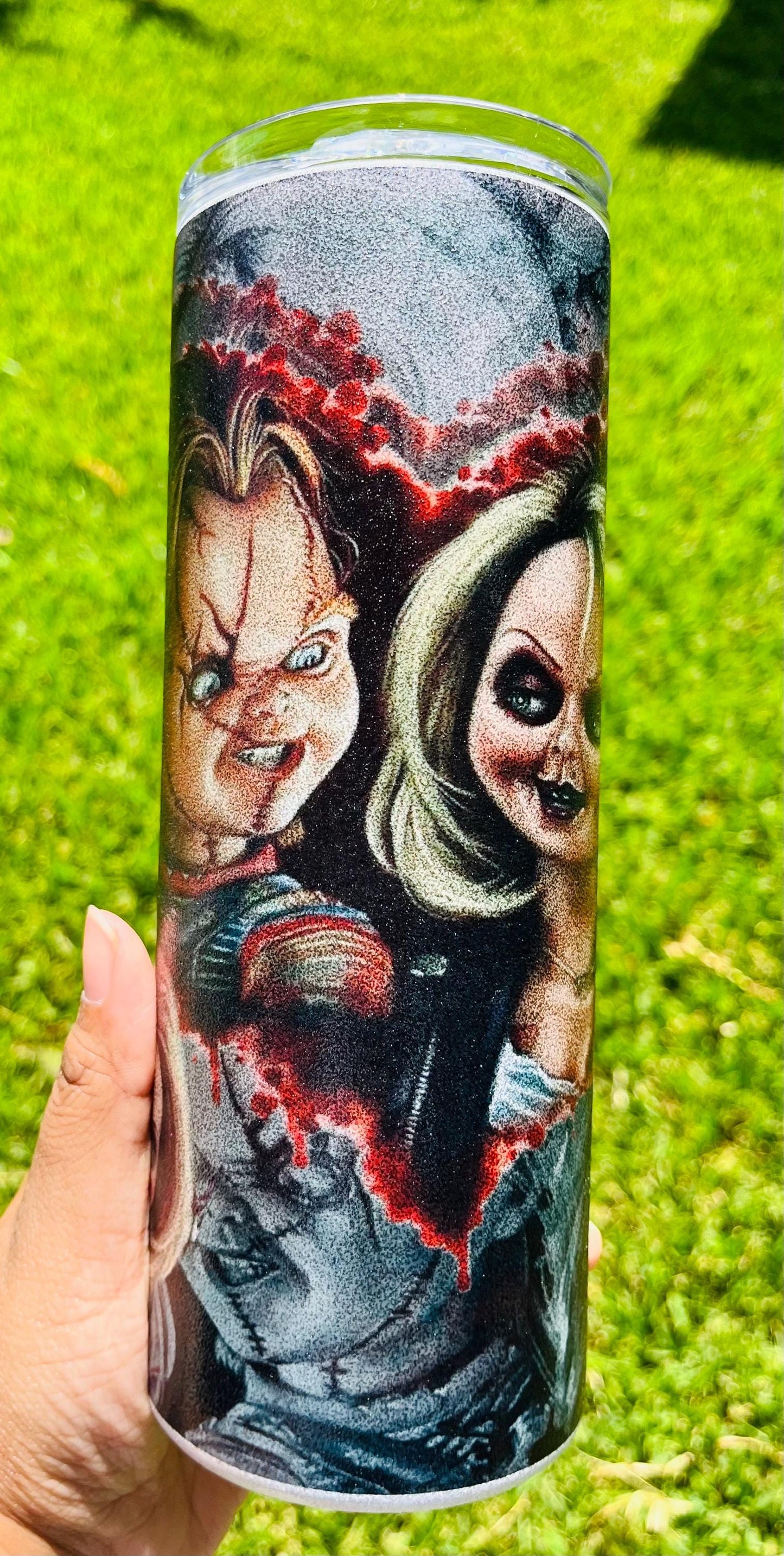 Horror 30oz glitter tumbler