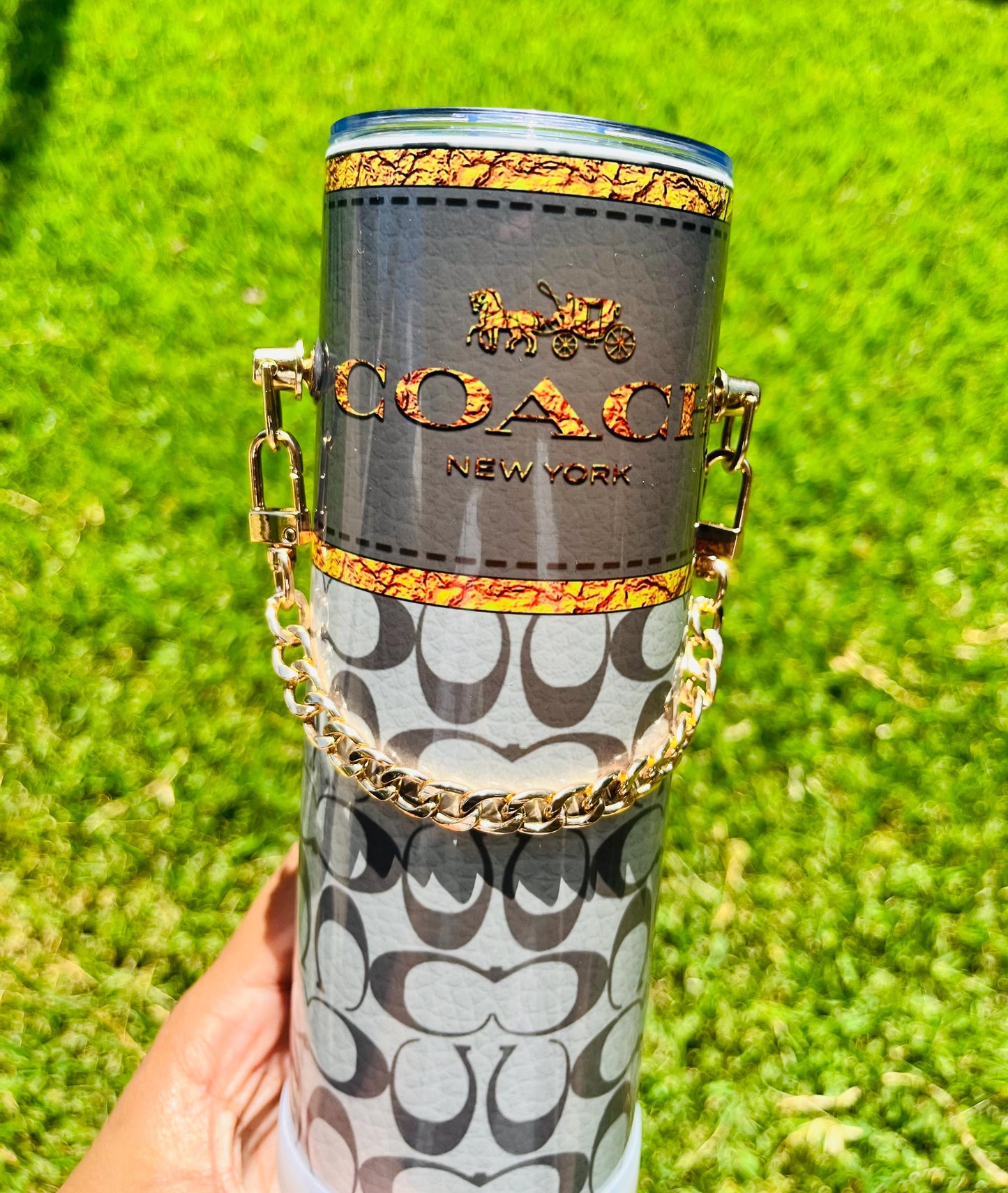 Handbag Tumbler: Stainless Steel, Double-Walled with Straw