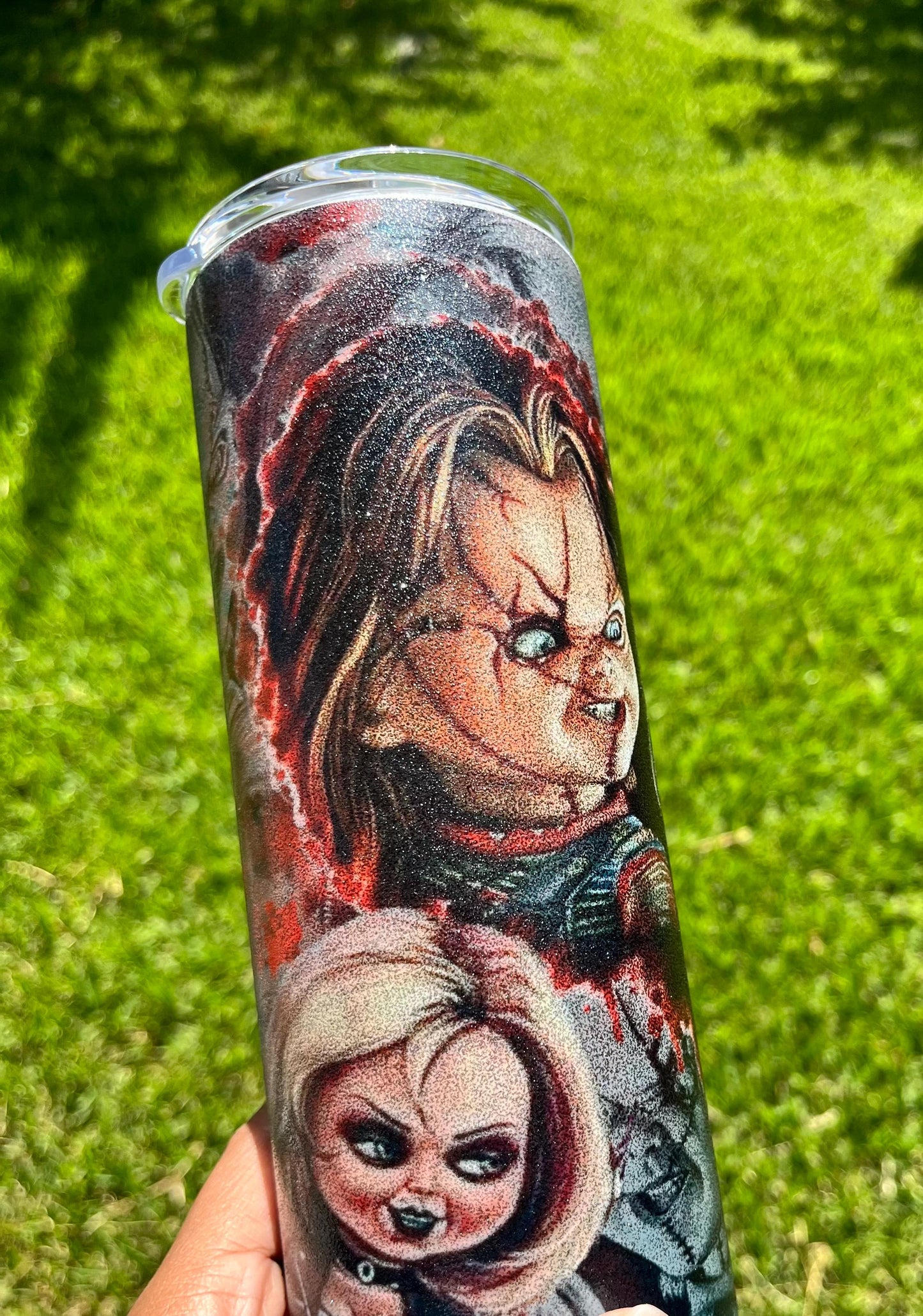Horror 30oz glitter tumbler