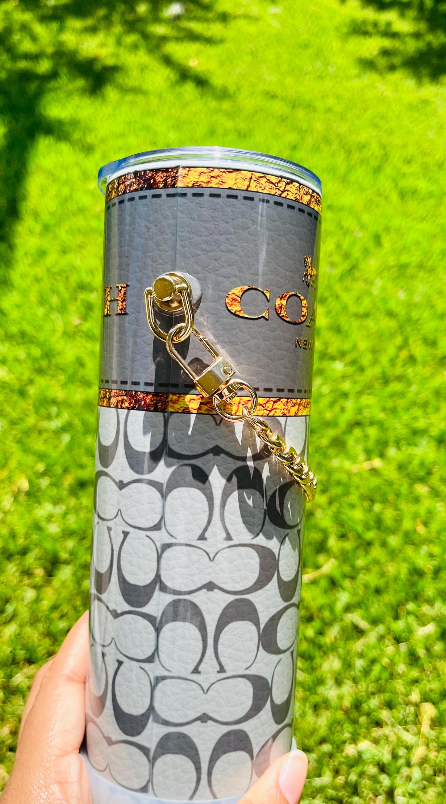 Handbag Tumbler: Stainless Steel, Double-Walled with Straw