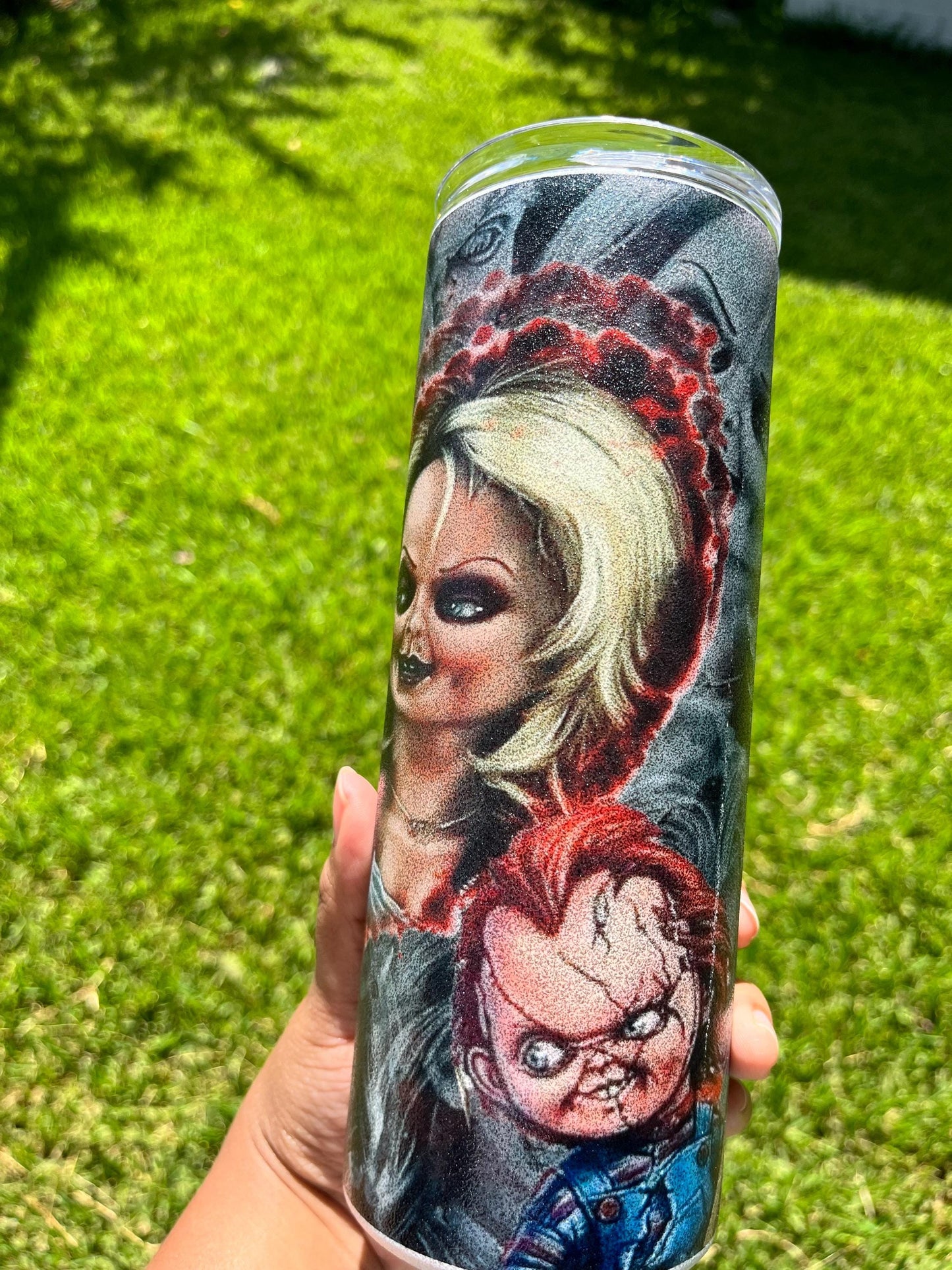 Horror 30oz glitter tumbler